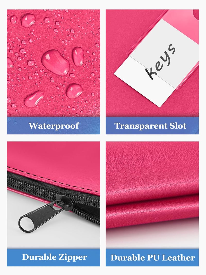 SMARTAKE 5-Pack Money Bags with Zipper, PU Leather Bank Deposit Bags, Waterproof Money Pouch for Organize Cash, Coins, Cosmetics, Invoice, Bills, Tools, 11.5 x 6.2 Inches, Macaroon Colors - Image 5